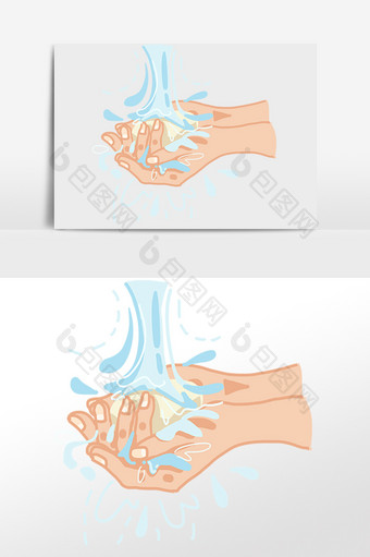 疫情防控讲卫生洗手插画图片