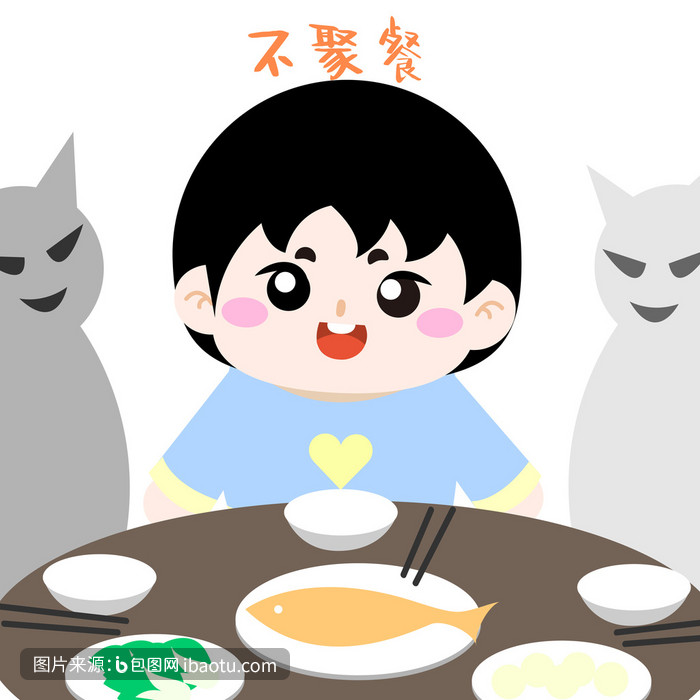 新型冠状病毒之不聚餐人物肺炎动图gif,包图网,图片,素材,模板,免费