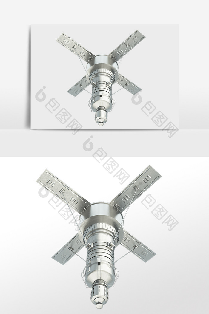 卡通手绘建模航天航空器插画