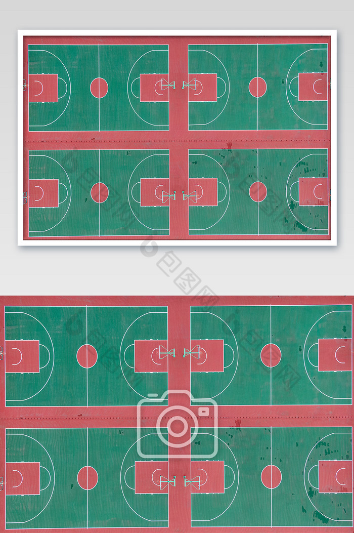 航拍篮球场摄影图片图片
