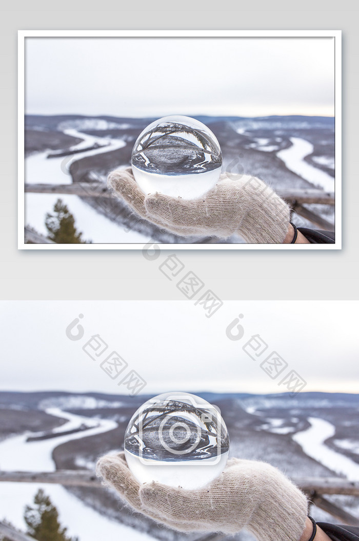 创意的摄影水晶球白桦林小清新摄影图片
