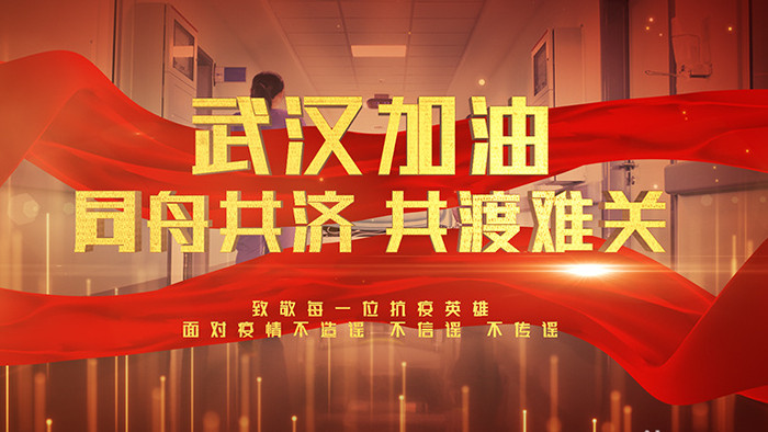 武汉加油冠状病毒抗疫宣传AE模板