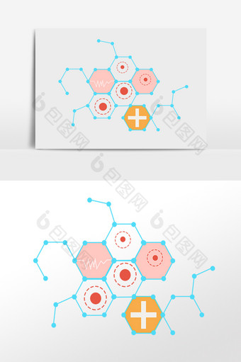 扁平医疗医学化学分子图片