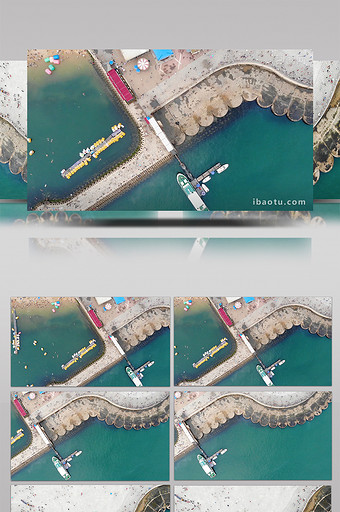 航拍辽宁大连星海广场码头船海鸟海水沙滩图片