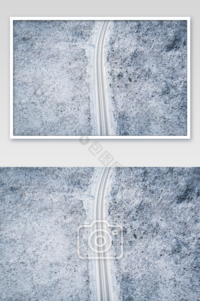 大兴安岭航拍大气清新公路雪地摄影图片
