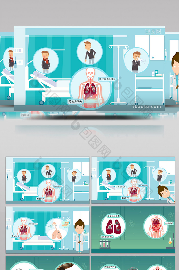 新型冠状病毒肺炎知识科普MG动画模板