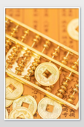 铜钱金算盘海报背景图片下载