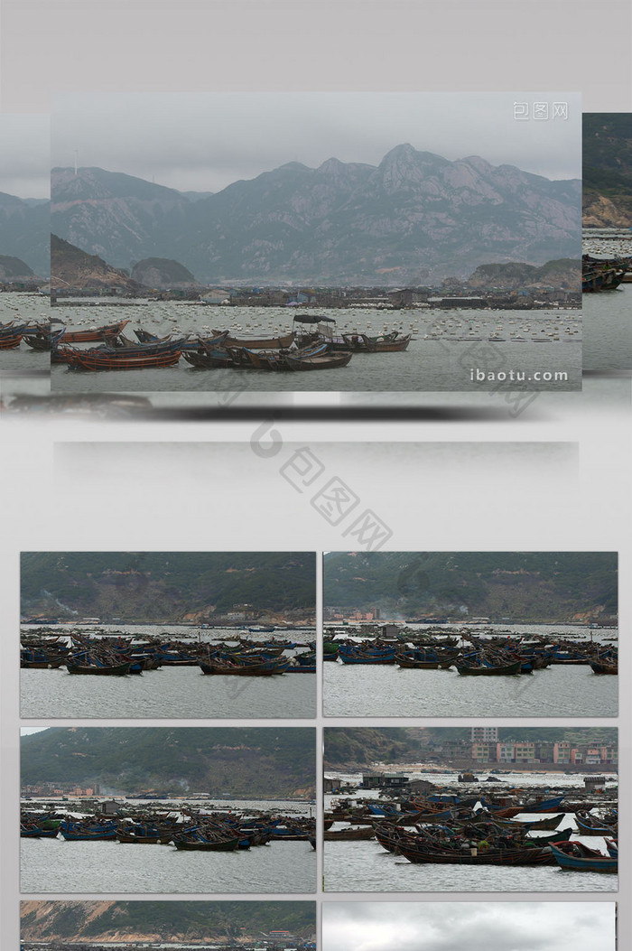 实拍福建连江海湾打渔船归来的景观视频