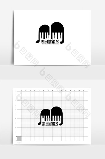 黑色钢琴音符乐器行logo标志图片