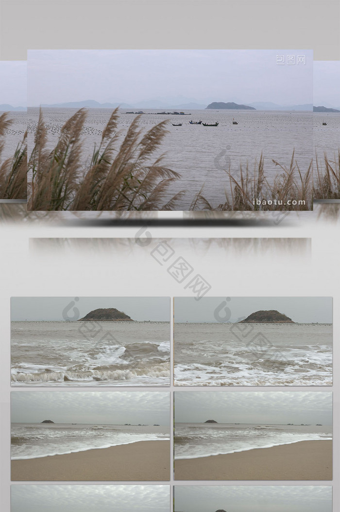 实拍连江湾美丽的沙海滩风光视频