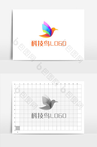 科技鸟简约时尚标志图片