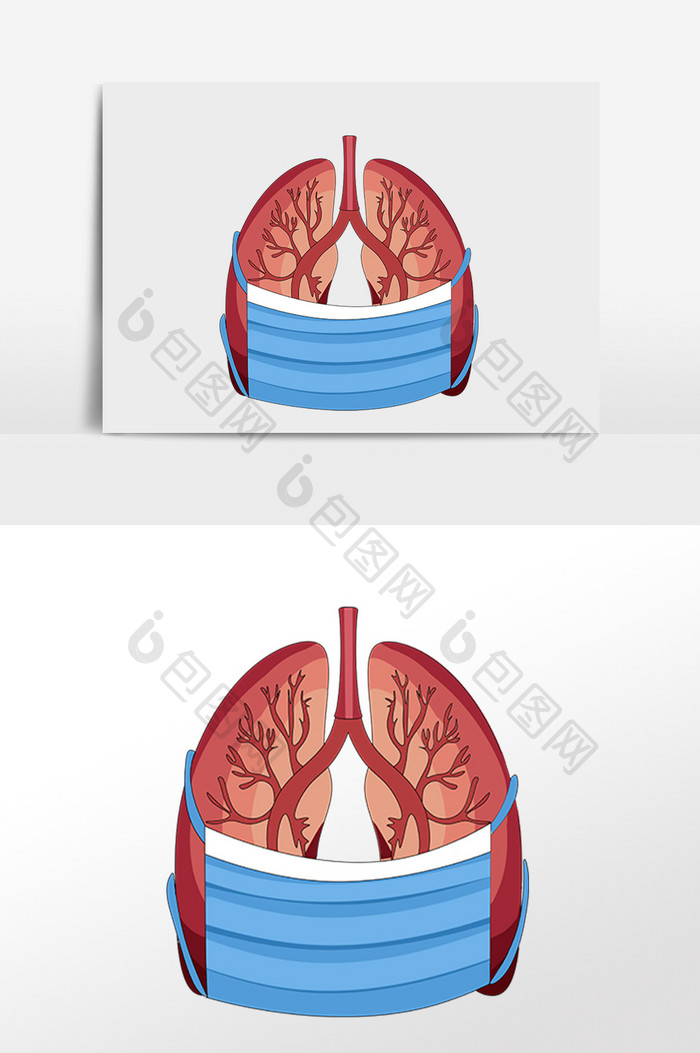 防护肺炎口罩插画