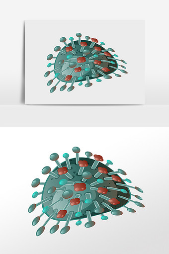 卡通手繪新冠病毒插畫元素