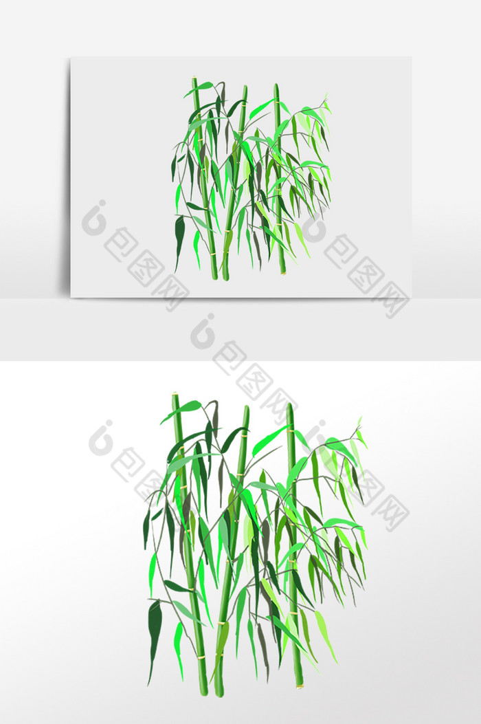 卡通手绘植物翠竹插画元素