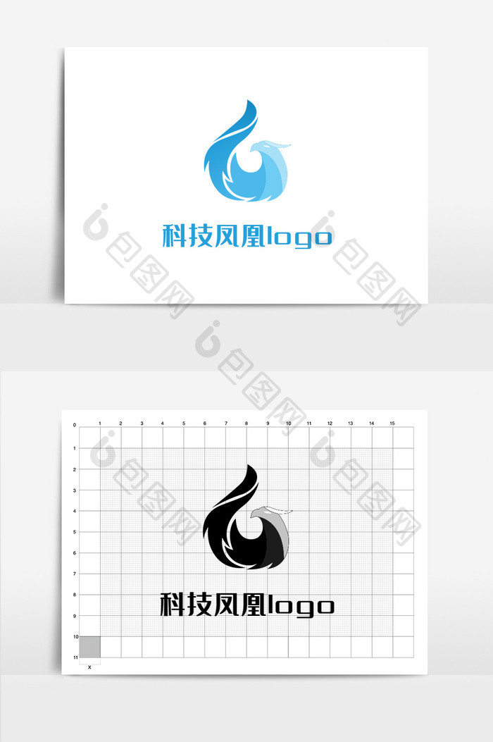 科技现代凤凰鸟logo