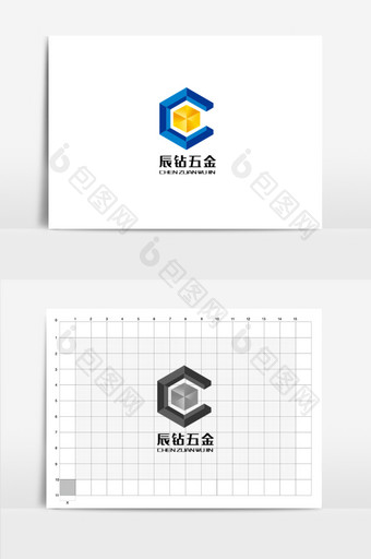 矢量渐变色五金工具企业标志logo图片