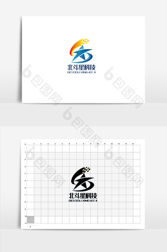 矢量大气卡通抽象星形科技企业logo图片