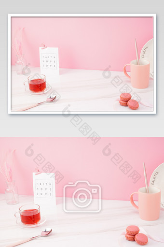 小清新粉色INS风格元素桌面图片