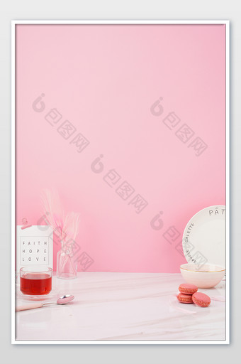 粉色INS风格元素甜点马卡龙图片