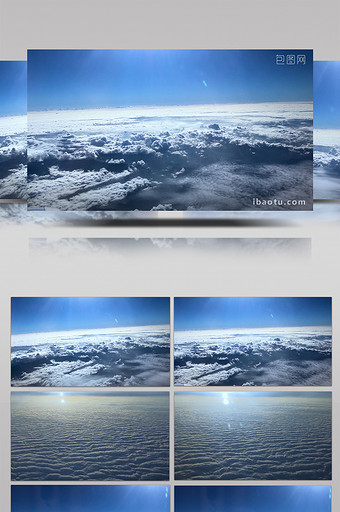 高空航拍云层山脉层积云云海蓝天阳光素材图片