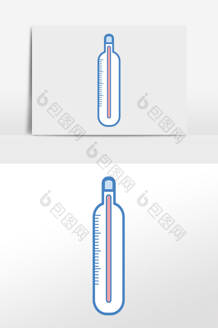 医疗医院设备温度计手绘图标元素