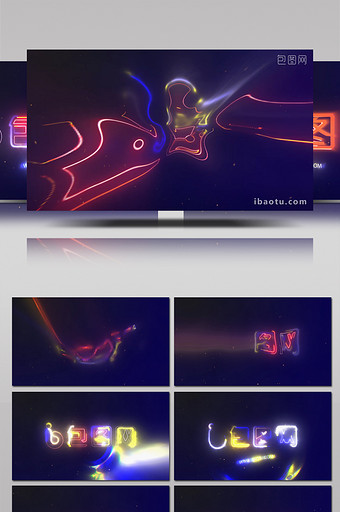 炫酷扭曲光电特效的标志演绎开场AE模板图片