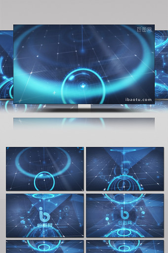 高科技全息显示LOGO动画网络AE模板图片