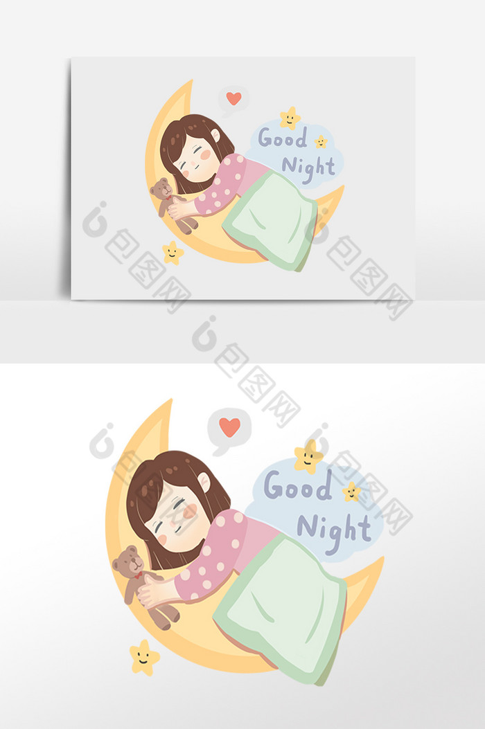 睡眠晚安女孩睡覺