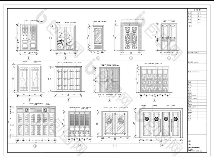 古典CAD装饰门大样图