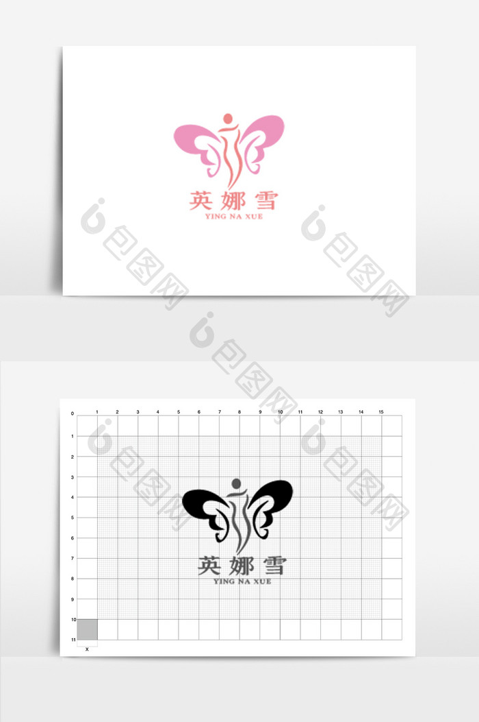 矢量大气蝴蝶美容女人标志logo