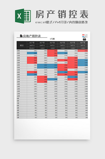 房地产销控管理表Excel模板图片