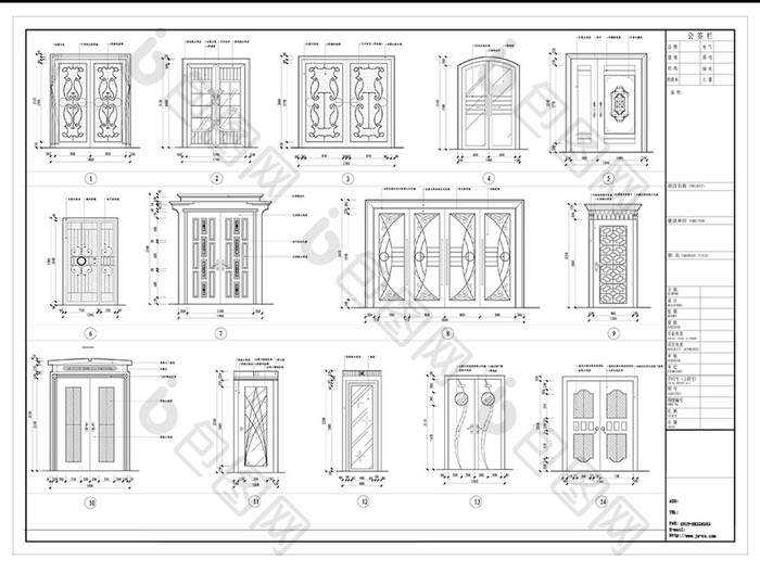 欧式风格CAD装饰门大样图