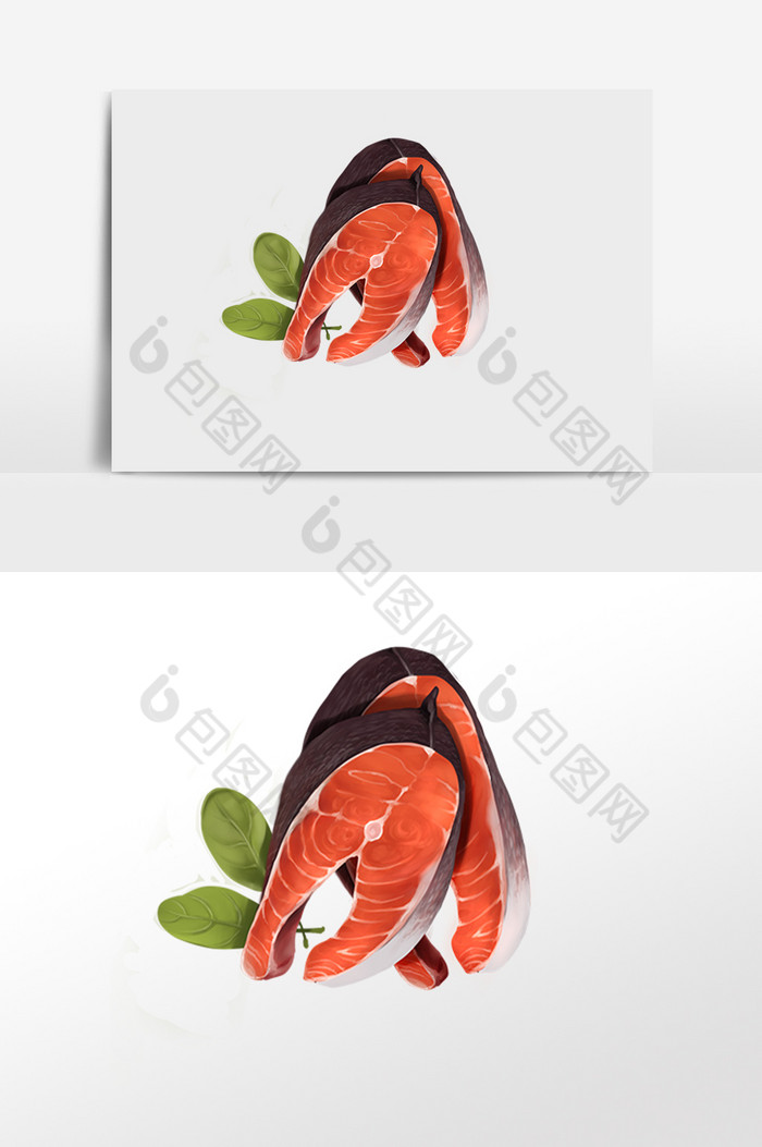 生鲜食材鱼段插画图片图片