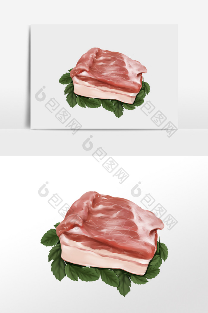 生鲜食材猪肉插画