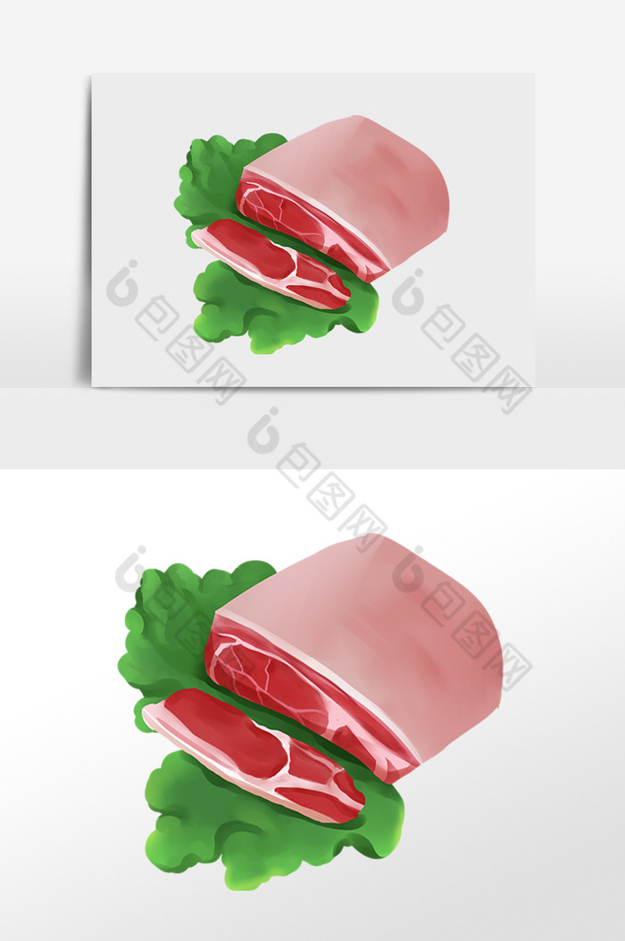 写实生鲜猪肉插画图片图片