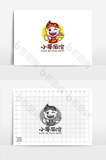 矢量卡通面馆标志人物造型logo图片