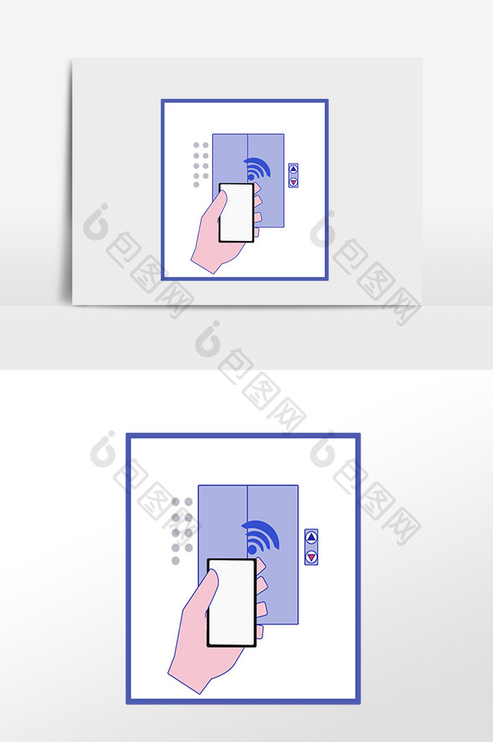 无接触电梯按钮冠状病毒
