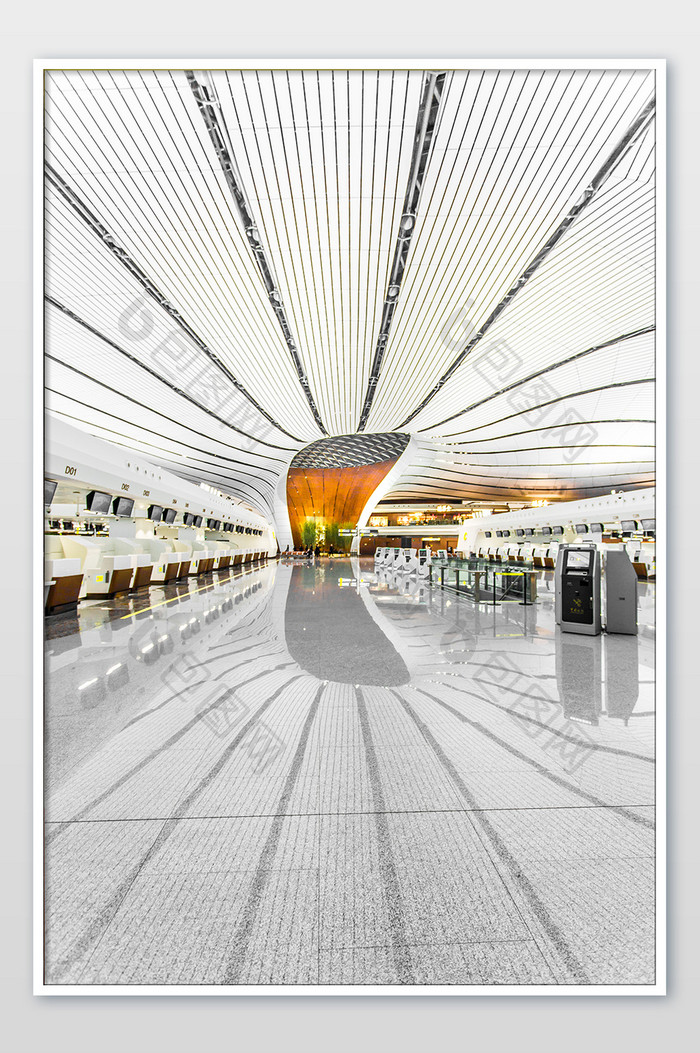北京大兴国际机场建筑内景网红筑摄影图片