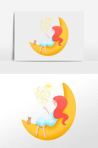 睡觉卡通睡眠日睡美人