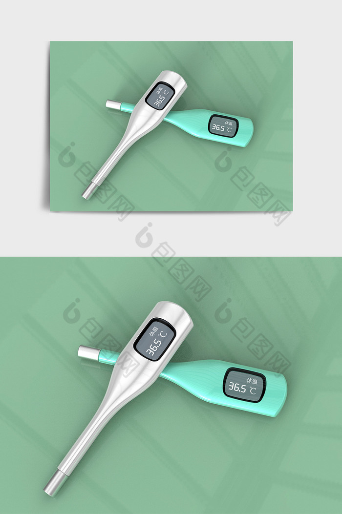 简约现代电子体温测量仪C4D模型图片图片