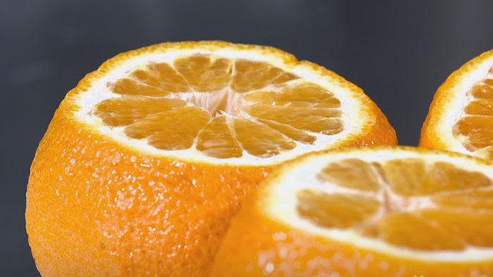 实拍用橘子制作橘子果冻视频