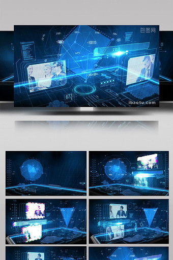 震撼大气蓝色科技商务宣传片AE模板图片