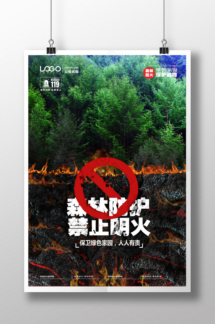 森林防火禁止明火宣传海报