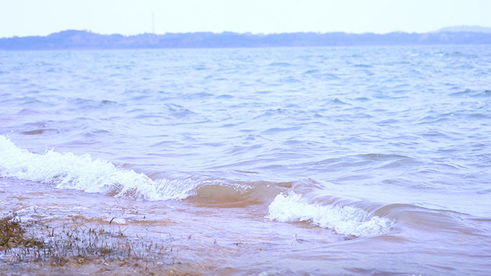 中国淡水湖鄱阳湖的湖浪与浪花