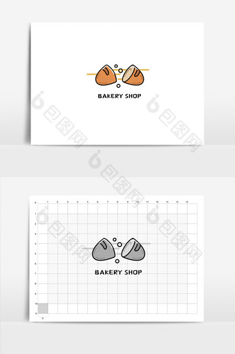 日式面包坊VI标志logo设计图片