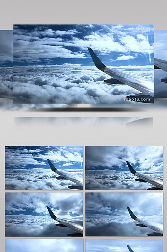 航拍浙江高空云层雨中飞机飞行景观实拍素材图片