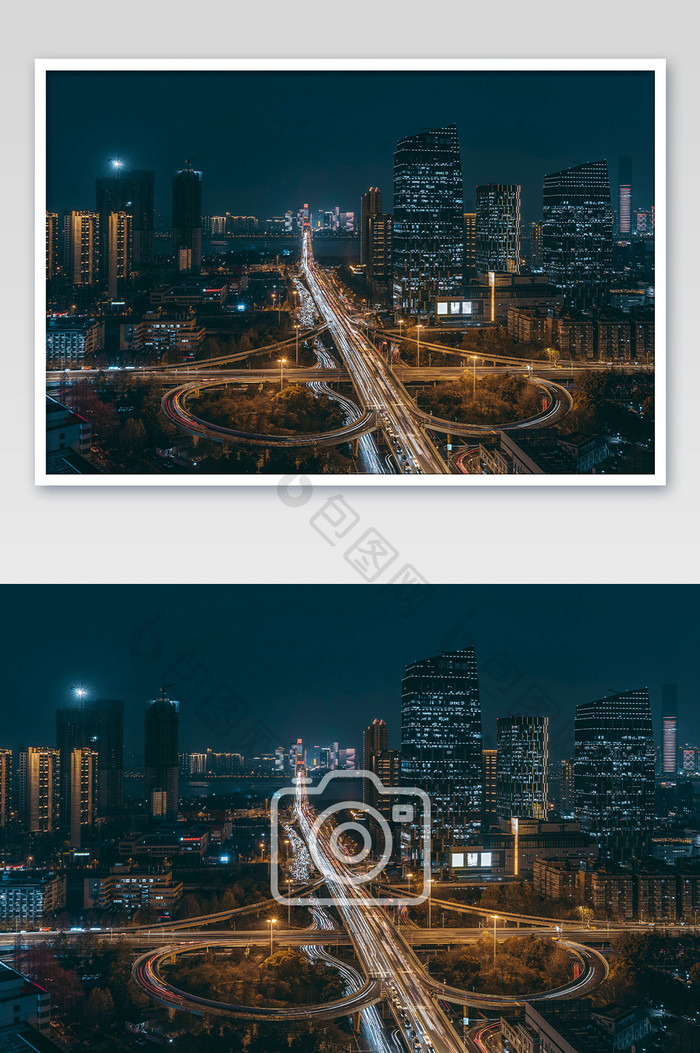武汉黄浦路高架桥夜景摄影图片