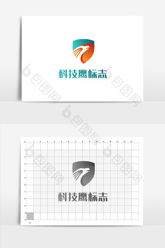 盾牌科技鹰logo图片