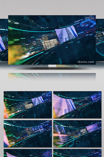 高科技3D屏幕环形背景动画视频墙AE模板图片