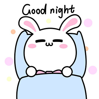 卡通动物兔子晚安表情包gif动图